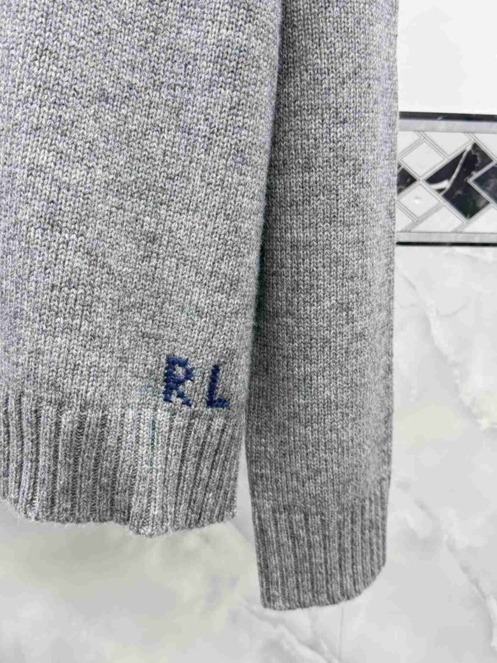 Polo Ralph Lauren Grey Varsity Polo Bear Crewneck Sweater - Picture 5 of 6